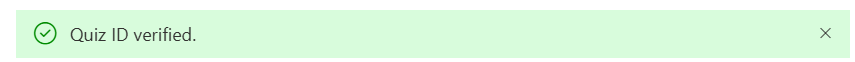 Verify quiz ID