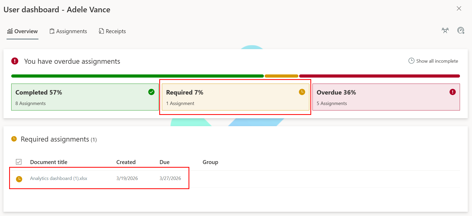 Document appears in required list